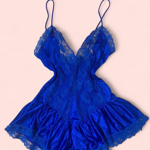 Val Mode Blue Lace Tank Top Size small - Picture 1 of 6